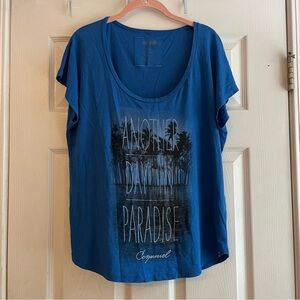 Cariloha Blue Cozumel Bamboo T Shirt Large Another Day In Paradise